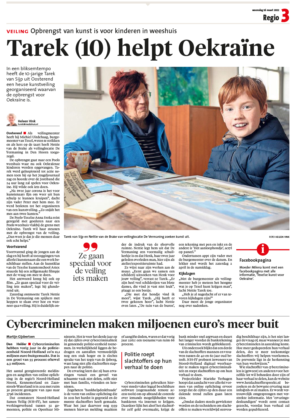 Tarek helpt Oekraïnse weeskinderen – Noordhollands Dagblad 16.03.22