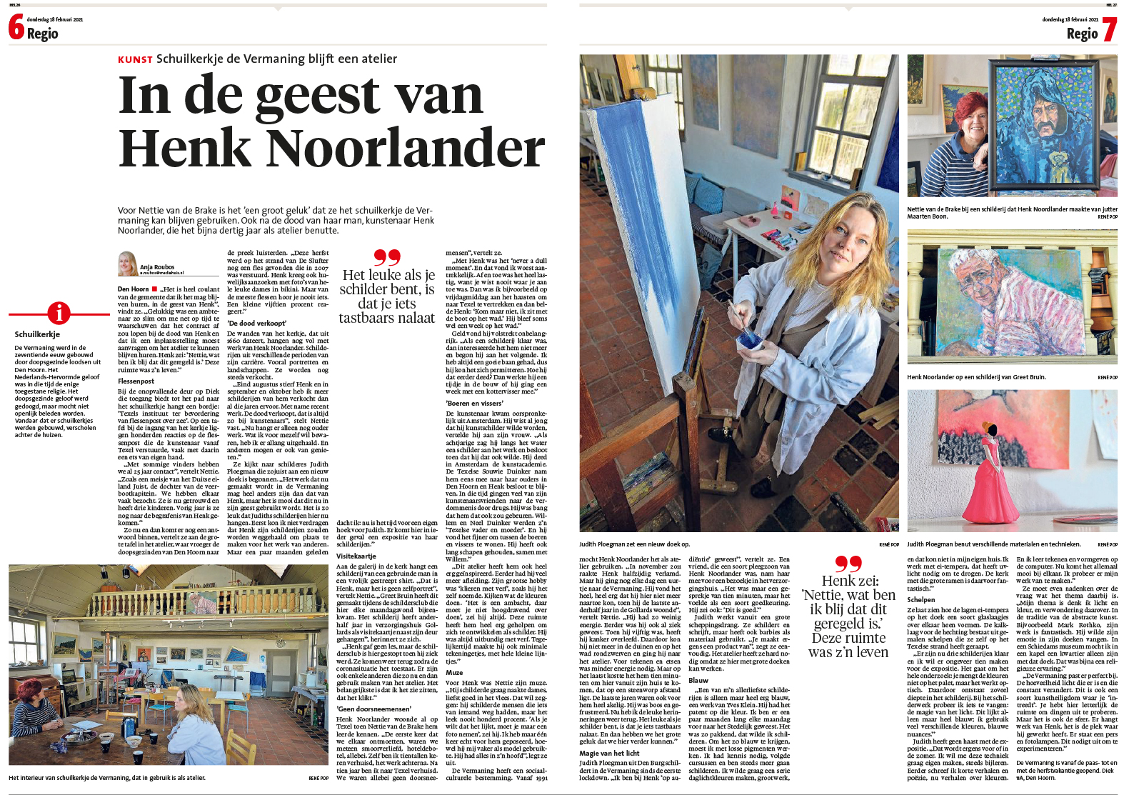In de geest van Henk Noorlander – Noordhollands Dagblad 18.02.21