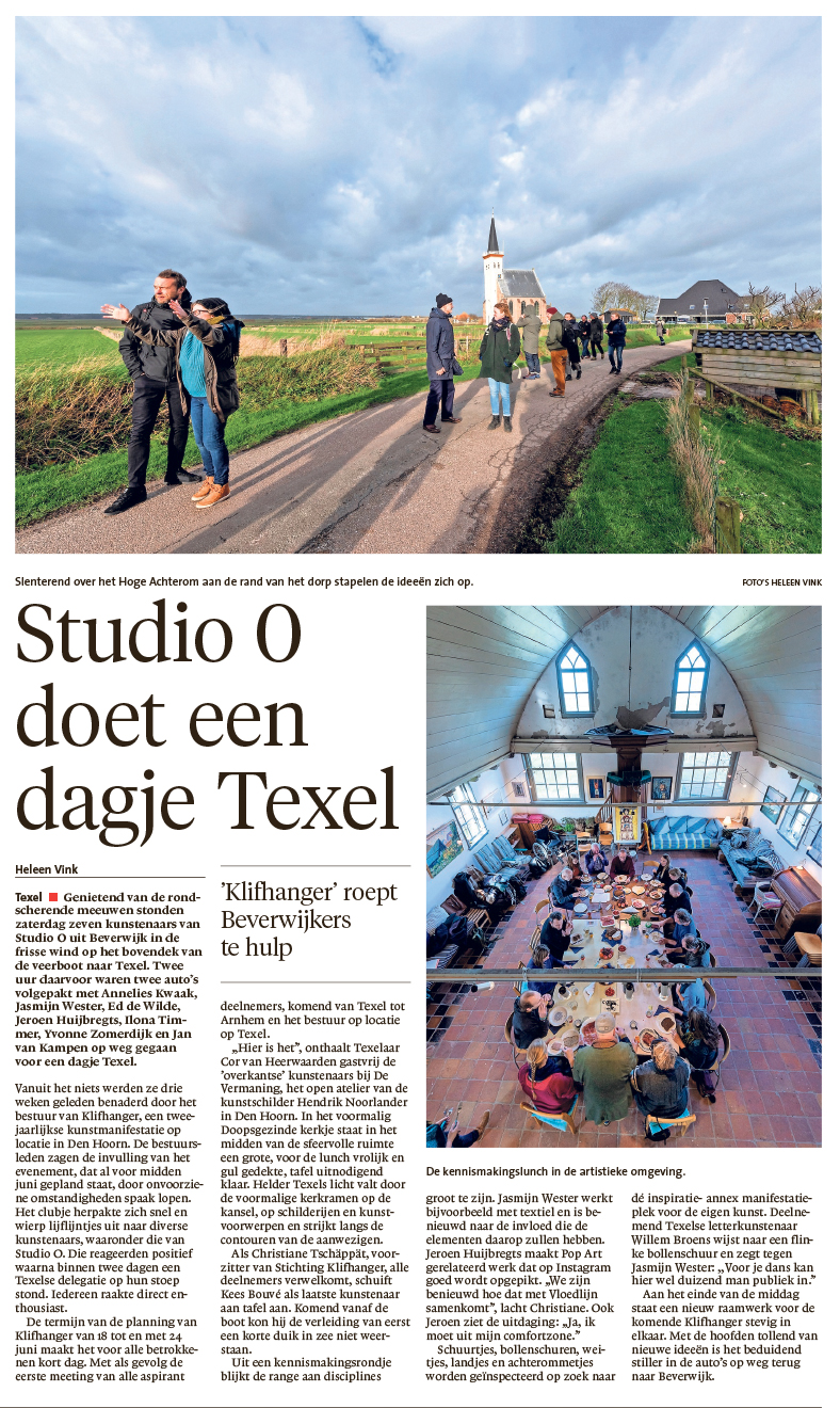 Studio O doet een dagje Texel - Noordhollands Dagblad 03.02.20